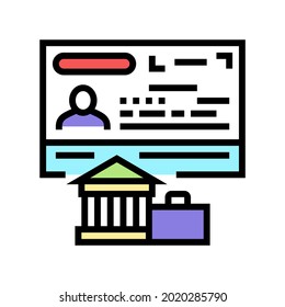 diplomatic visa color icon vector. diplomatic visa sign. isolated symbol illustration