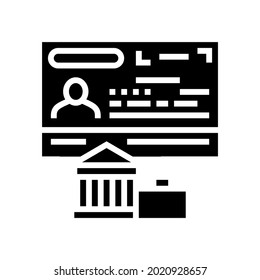 diplomatic visa glyph icon vector. diplomatic visa sign. isolated contour symbol black illustration