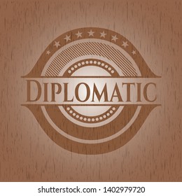 Diplomatic wood emblem. Vector Illustration.