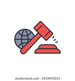 diplomatics political icon. vector.Editable stroke.linear style sign for use web design,logo.Symbol illustration.