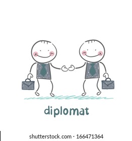diplomats shake hands
