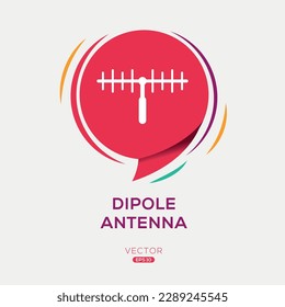 (Dipole antenna) Icon, Vector sign.