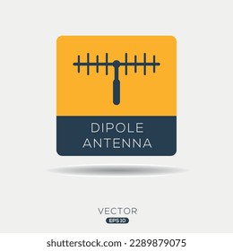 (Dipole antenna) Icon, Vector sign.