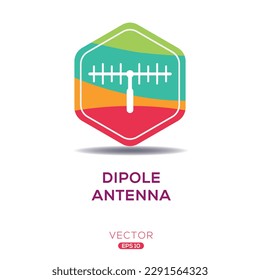 (Dipole antenna) Icon, Vector sign.