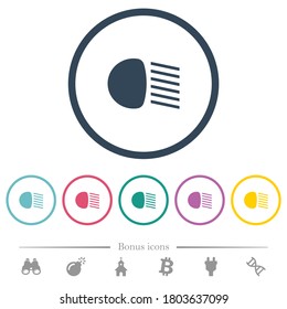 El haz de cruce ilumina los iconos de color plano en contornos redondos. 6 iconos de bonificación incluidos.