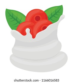 
Dipped cherries in a cream showing cherry whip
