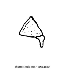 dipped tortilla chip drawing
