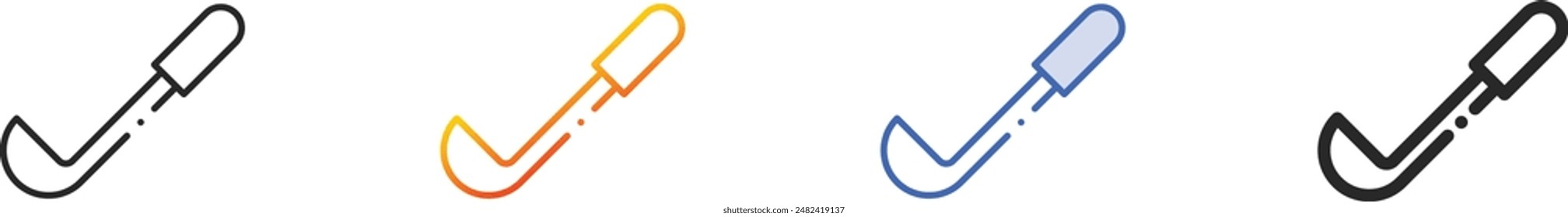 dipper icon.Thin Linear, Gradient, Blue Stroke and bold Style Design Isolated On White Background
