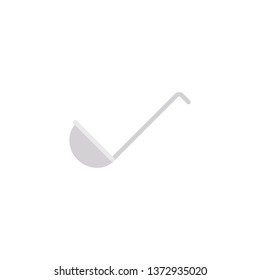 Dipper, ladle, scoop flat icon, vector sign, Kitchen ladle colorful pictogram isolated on white. Symbol, logo illustration. Flat style design