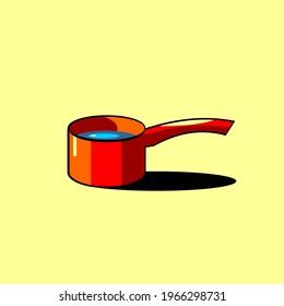 Dipper vector design in red on yellow background