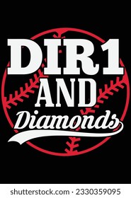 
Dir 1 And Diamonds - BaseBall Art eps cut file for cutting machine