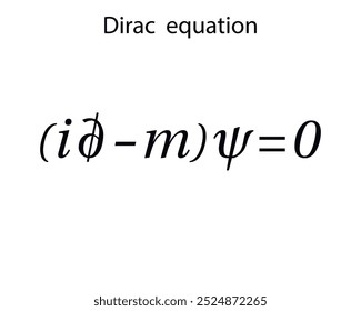 Dirac equation on the white background. Education. Science. School. Formula. Vector illustration.