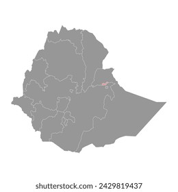 Dire Dawa map, administrative division of Ethiopia. Vector illustration.