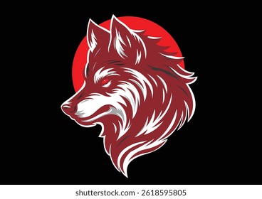 Dire Wolf Side Head Silhouette Vector