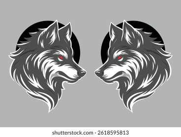 Dire Wolf Side Head Silhouette Vector