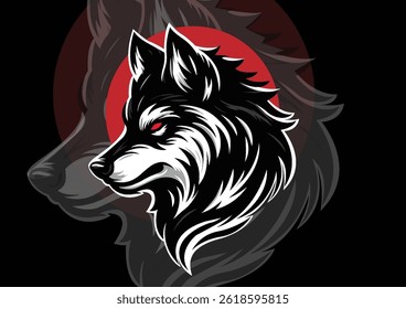 Dire Wolf Side Head Silhouette Vector