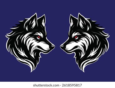 Dire Wolf Side Head Silhouette Vector