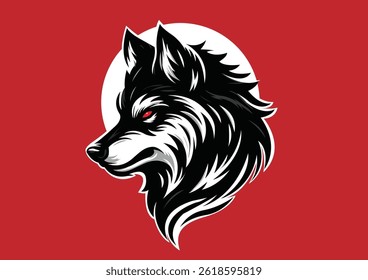 Dire Wolf Side Head Silhouette Vector