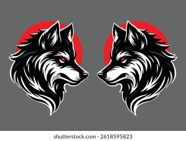 Dire Wolf Side Head Silhouette Vector