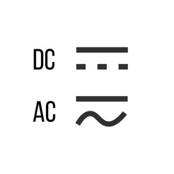 Direct and Alternating Current DC and AC Symbol Sign, Vector Illustration, Isolate On White Background.