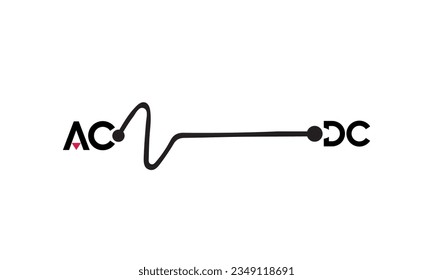 Direct and alternating current dc and ac symbol vector image