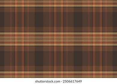 Direct background check seamless, various texture fabric tartan. French pattern textile plaid vector in orange and dark colors palette.