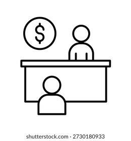 Ilustración vectorial de iconos de contorno de Completar compra directo
