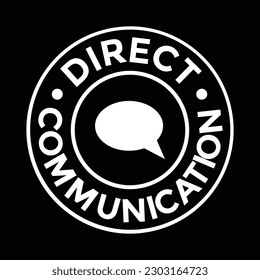 direct communication, black rubber stamp, vector illustraion