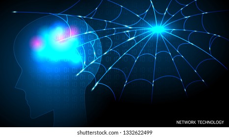 direct communication to human by network system technology , vector background