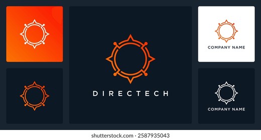 Direct compass tech logo design