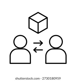 Ilustración vectorial de iconos de contorno directo al consumidor