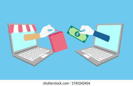 Direct To Consumer,D2C Image,vector Illustration,blue Background