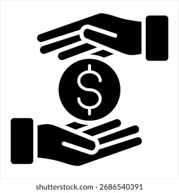 Glifo de costo directo Ilustración de icono único