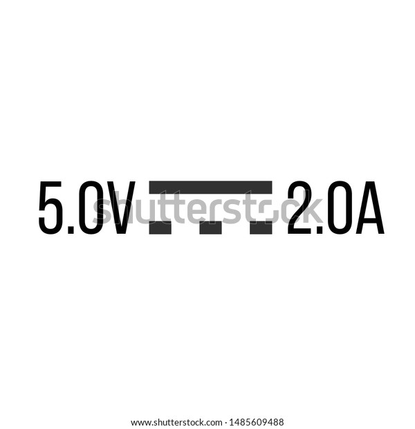 Direct Current Dc Symbol Sign 5v Stock Vector (Royalty Free) 1485609488