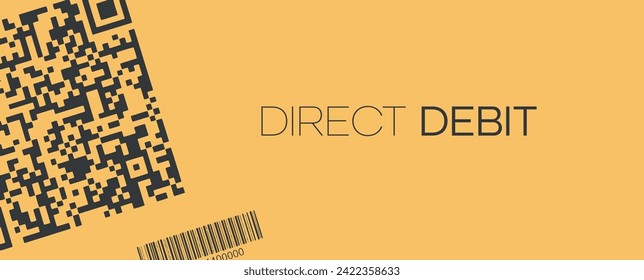 direct debit sign on white background