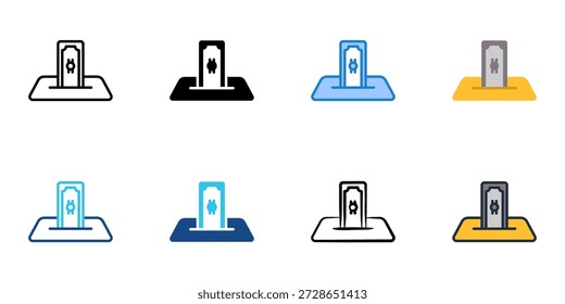 Los iconos de depósito directo establecen una colección de estilo múltiple. Trazo editable 
