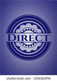 Direct emblem with denim texture