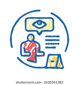 evidência direta crime doodle ícone esboço vetor. sinal de crime evidência direta. ilustração símbolo isolado