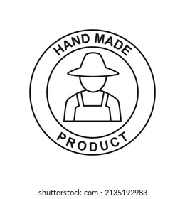 Directo desde el icono de etiqueta del agricultor en el icono de estilo de línea negra, estilo aislado en el fondo blanco