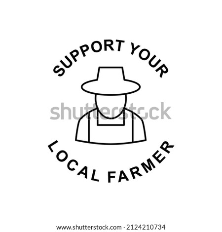 Direct from farmer label icon in black line style icon, style isolated on white background