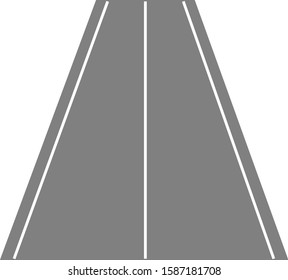 Direct highway with a single white dividing strip, on a white background.