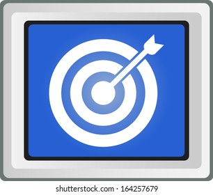 Direct hit. Target and arrow - Vector icon 