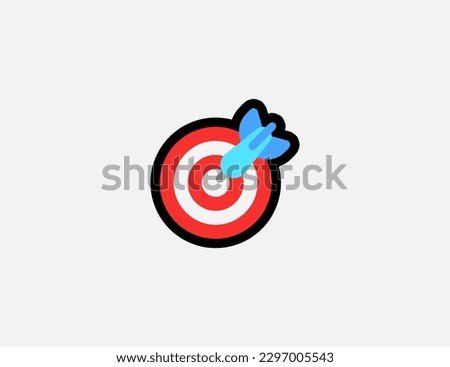 Direct hit vector icon. Darts board game. Emoji illustration. Isolated direct hit  vector emoticon