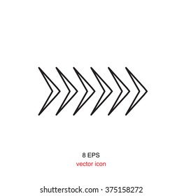 Direct Horizontal Vector Icon Made Of  Little Arrows