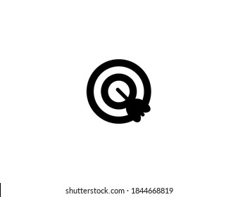 Direct hit vector icon. Isolated dart game illustration