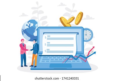 Inversión directa. Ilustración vectorial para banner web, infografía, móvil. 