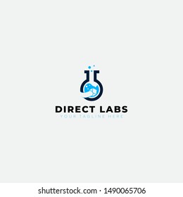 Direct Labs Logo Designs Mail and Glass laboratory