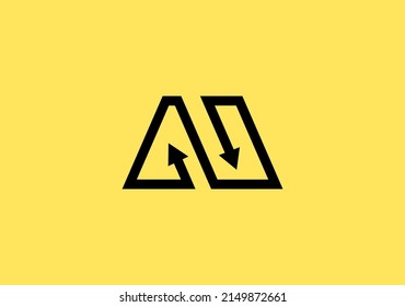 Plantilla de logotipo de la letra M de la flecha de línea directa