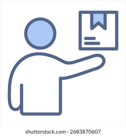 Ilustración vectorial de icono azul de marketing directo