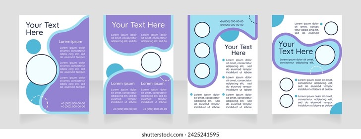 Direct marketing campaign blank brochure layout design. Vertical poster template set with empty copy space for text. Premade corporate reports collection. Editable flyer paper pages